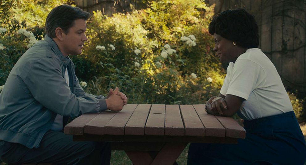 PHOTO: Matt Damon as Sonny Vaccaro and Viola Davis as Deloris Jordan in AIR movie.