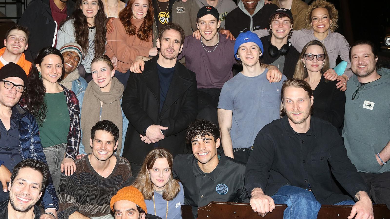 PHOTO: Producer Angelina Jolie, Producer Vivienne Jolie-Pitt, and film star Matt Dillon pose with the cast at the new musical based on the classic book "The Outsiders" on Broadway at The Bernard B. Jacobs Theatre on April 3, 2024 in New York City.