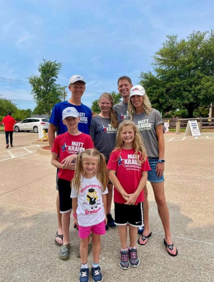 PHOTO: Texas state Rep. Matt Krause poses with his wife and their five children.