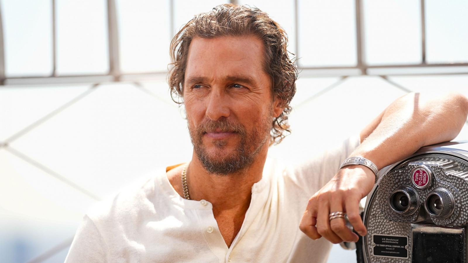 PHOTO: Matthew McConaughey visits the Empire State Building, Sept. 12, 2023, in New York.