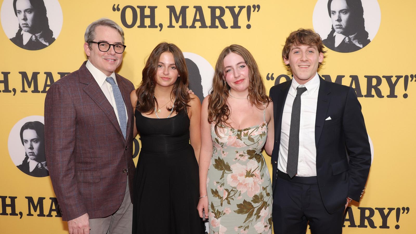 PHOTO: Matthew Broderick (L) and family attend "Oh, Mary" Opening Night at Lyceum Theatre on July 11, 2024 in New York City.