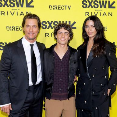 PHOTO: Matthew McConaughey, Levi Alves McConaughey and Camila Alves attend the "The Rivals Of Amziah King" world premiere during the 2025 SXSW Conference and Festival at The Paramount Theatre on March 10, 2025, in Austin, Texas. 