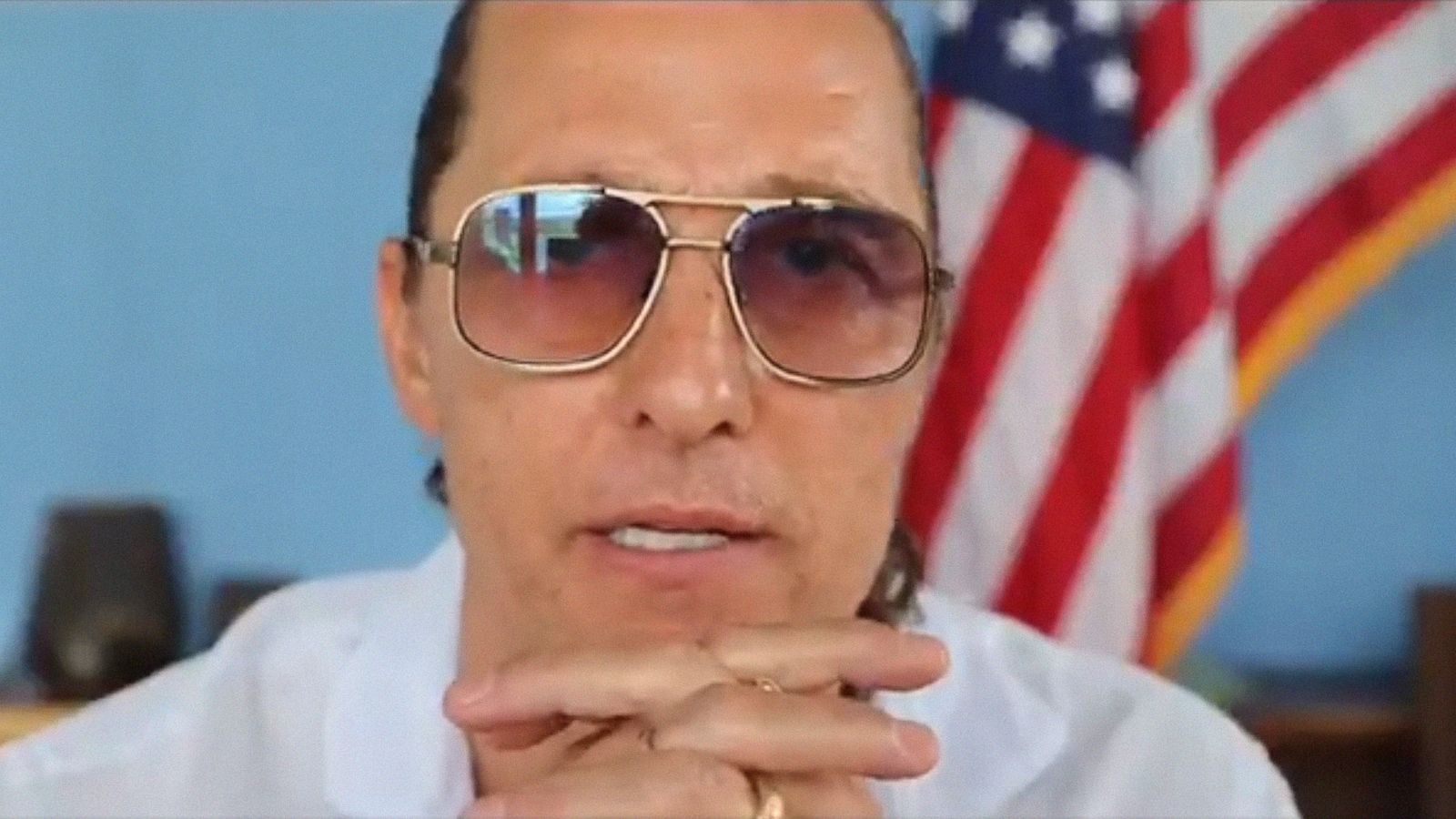 PHOTO: Matthew McConaughey wishes America a happy 245th birthday in an image taken from video posted to his Twitter account.