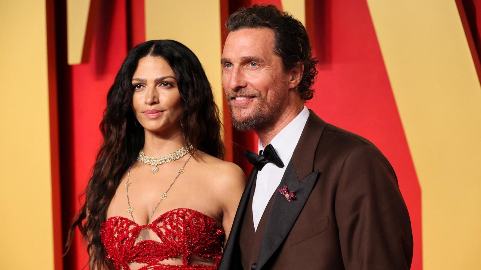 PHOTO: Camila Alves and Matthew McConaughey arrive at the Vanity Fair Oscar party after the 96th Academy Awards, in Beverly Hills, Calif., March 10, 2024.