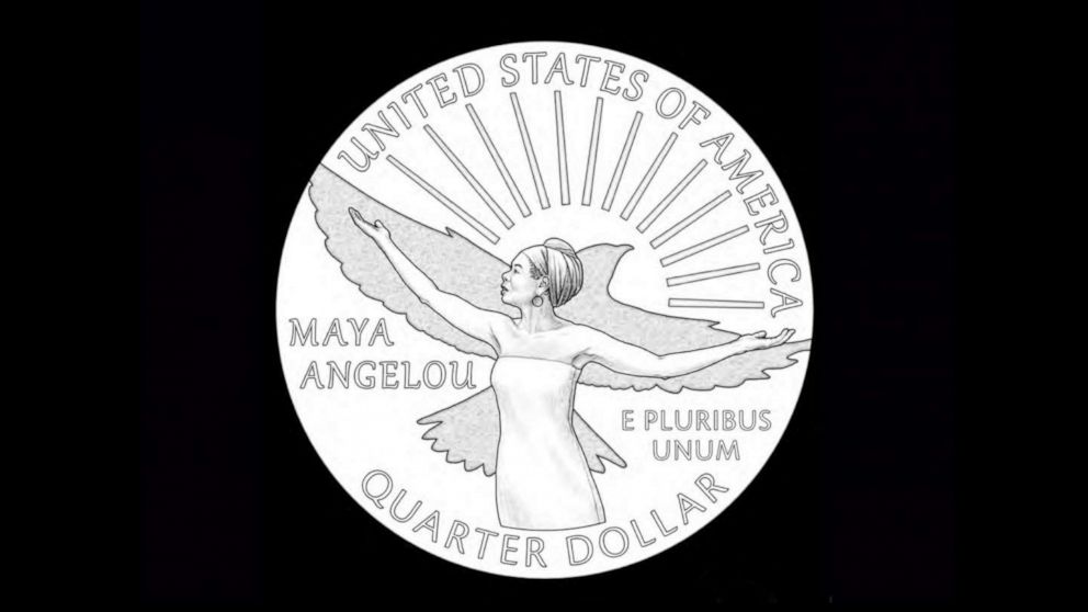 A sample of the new quarter coming out in 2022 that shows an images of poet Maya Angelou.