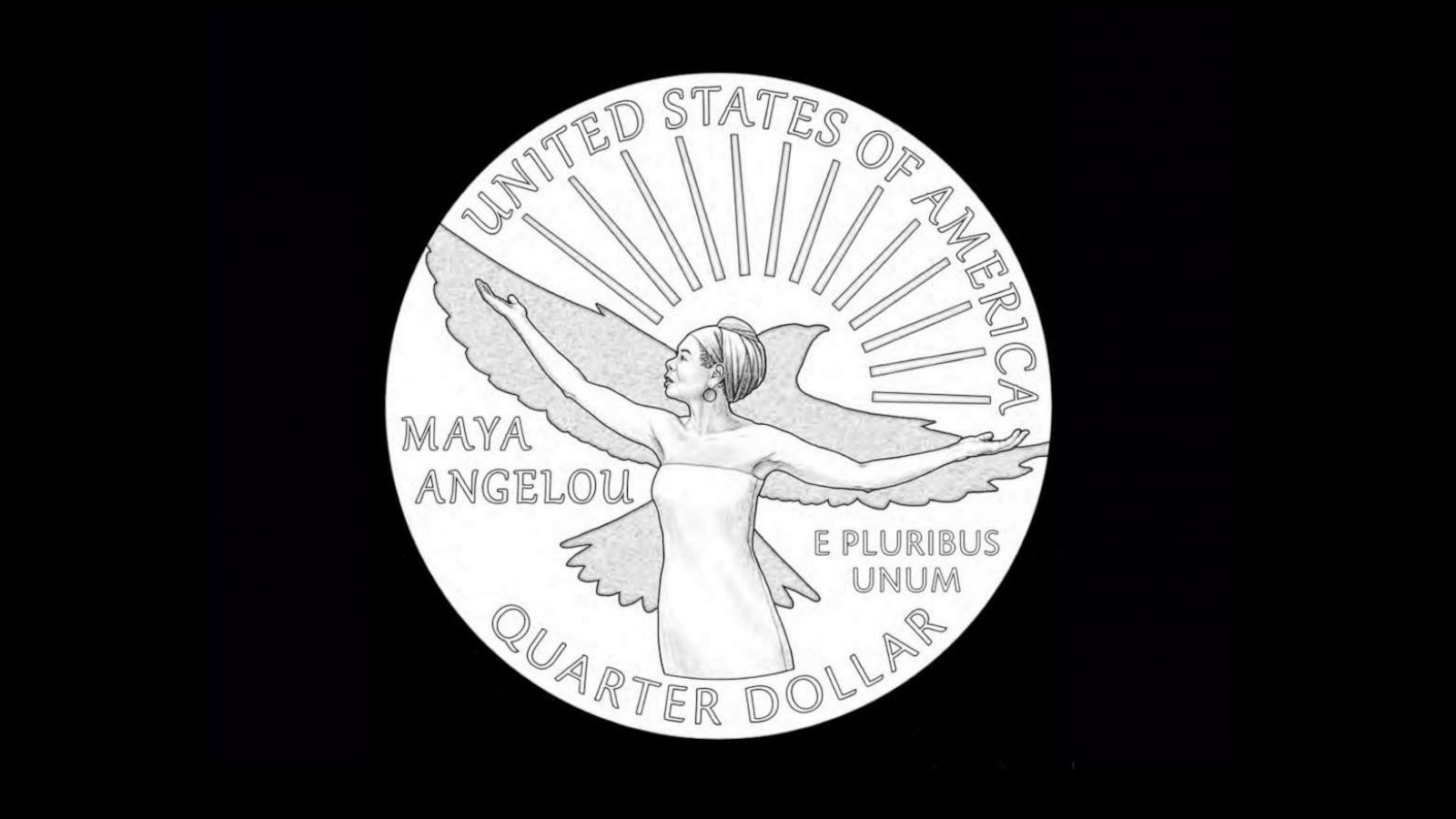 PHOTO: A sample of the new quarter coming out in 2022 that shows an images of poet Maya Angelou.