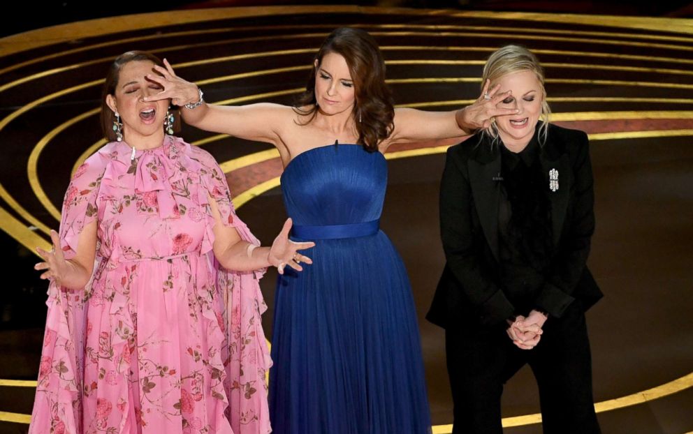 PHOTO: From left, Maya Rudolph, Tina Fey, and Amy Poehler speak onstage during the 91st Annual Academy Awards at Dolby Theatre, Feb. 24, 2019 in Hollywood, Calif.