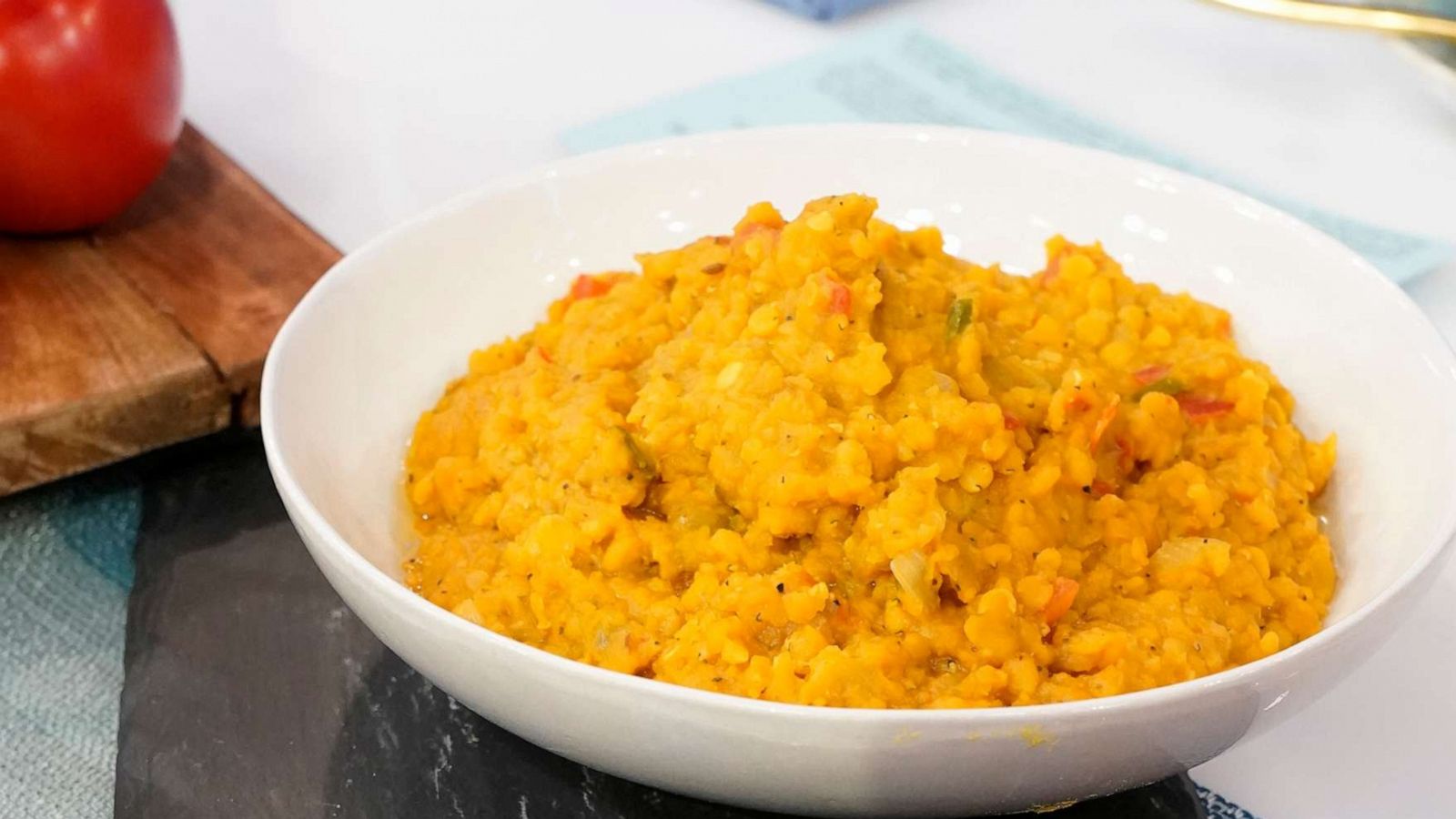 PHOTO: Maya Feller shares a recipe for lentils and rice, which could help ease menopause symptoms.