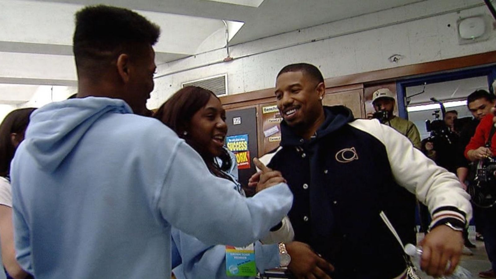 PHOTO: Michael B. Jordan surprised high school students in his hometown of Newark, N.J.