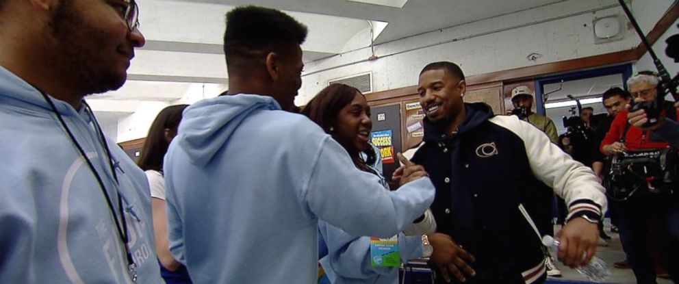 Michael B Jordan Surprises High School Students In His Hometown - ABC News