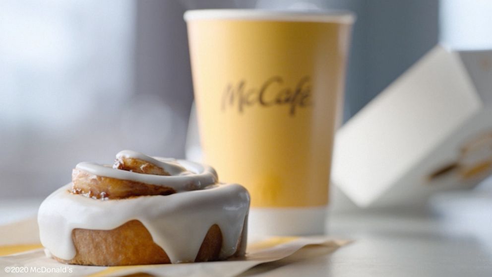 PHOTO: A cinnamon roll and coffee from McDonald's new McCafe menu.