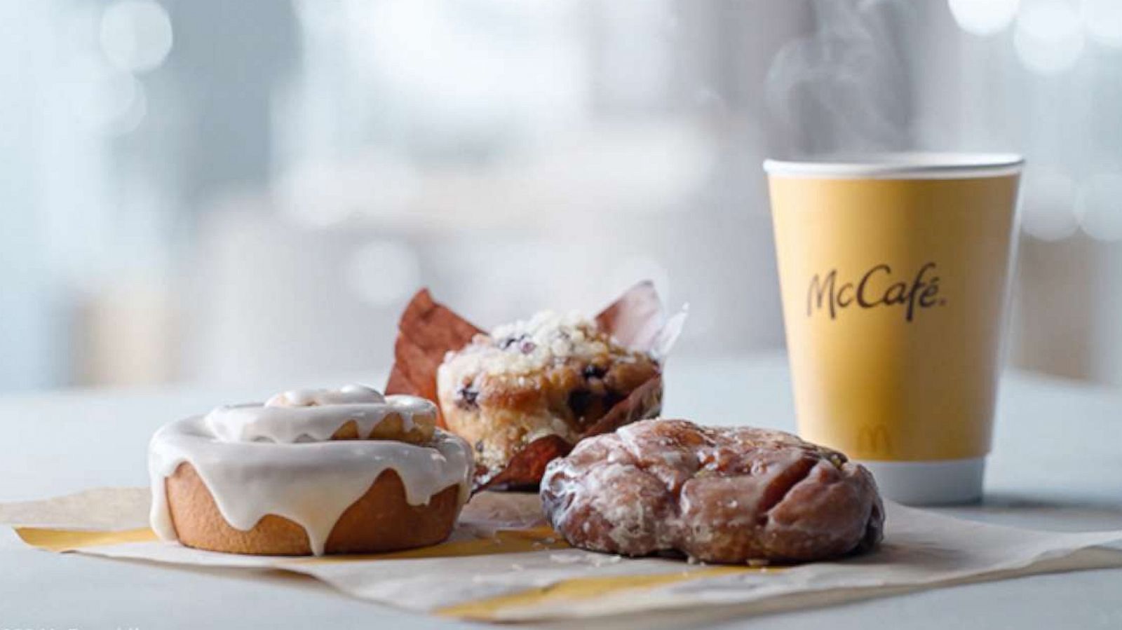 PHOTO: The new bakery lineup from McCafe for McDonald's includes a cinnamon roll, apple fritter and blueberry muffin.