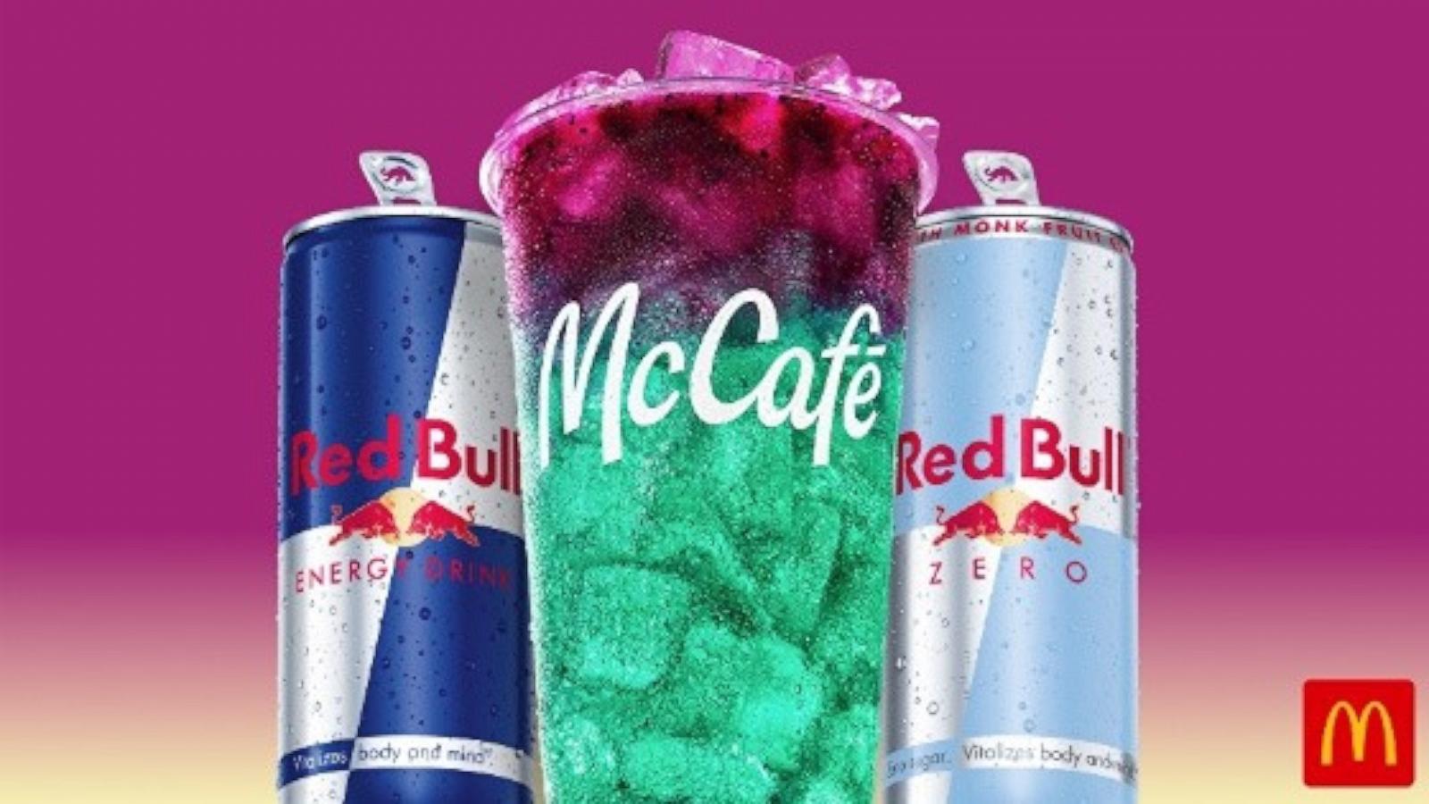 PHOTO: McDonald's is introducing new Red Bull Dragonberry Energizer drinks and Red Bull Zero drinks to menus.
