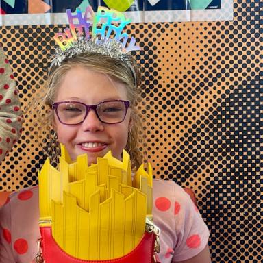 PHOTO: Eleanor Evenson, who was born at a McDonald’s in Hugo, Minn., returned to the same restaurant to celebrate her tenth birthday.