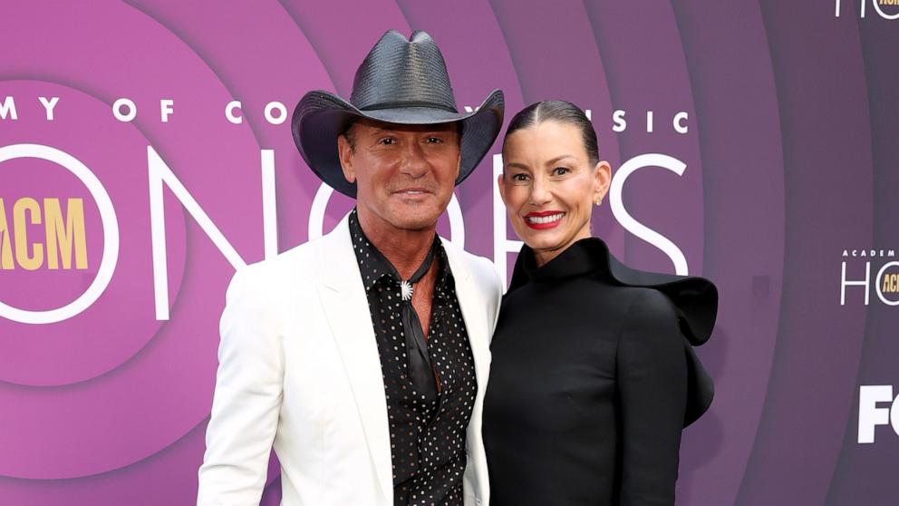 PHOTO: Tim McGraw and Faith Hill attend the 16th Annual Academy of Country Music Honors at Ryman Auditorium in Nashville, Tenn., Aug. 23, 2023.