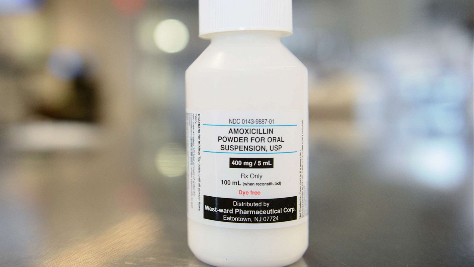 PHOTO: In this May 27, 2015 an Antibiotic resistance a suspension of the common antibiotic Amoxicillin Trihydrate is seen in the pharmacy at the Reading Hospital.