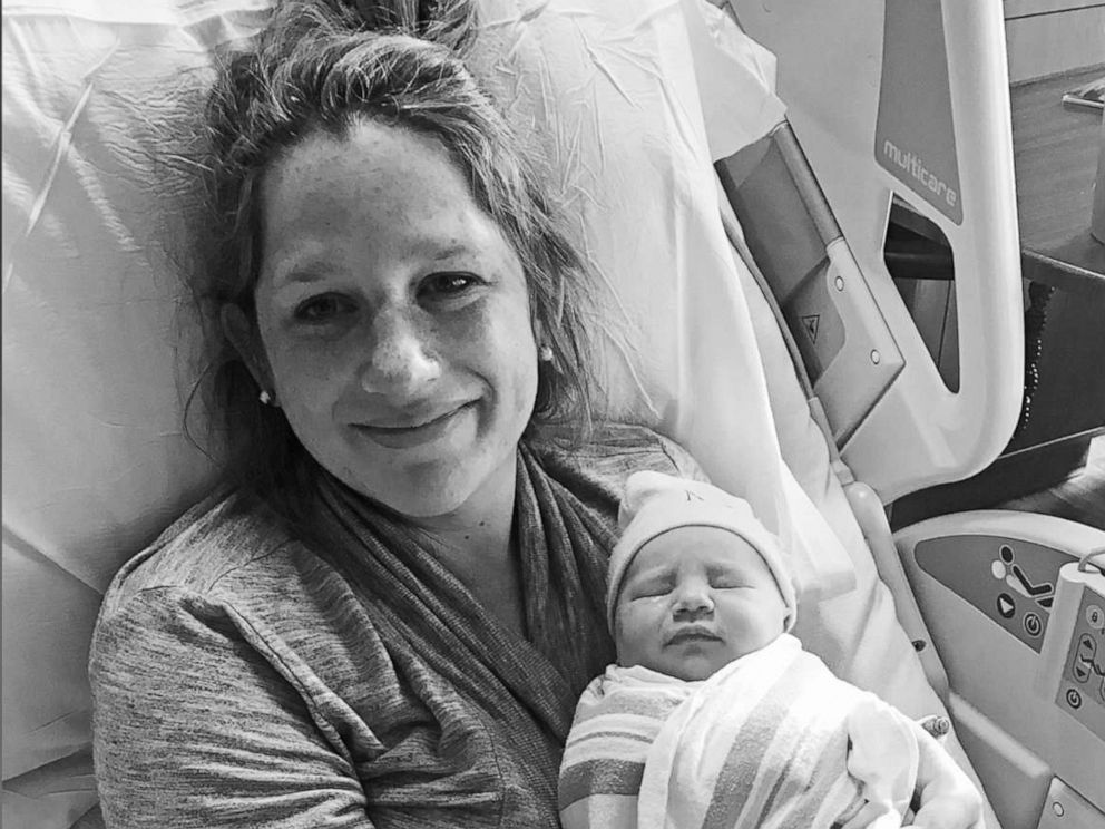 PHOTO: Megan Nufer of Chicago holds her daughter, Charlotte, who was born on May 31, 2019.