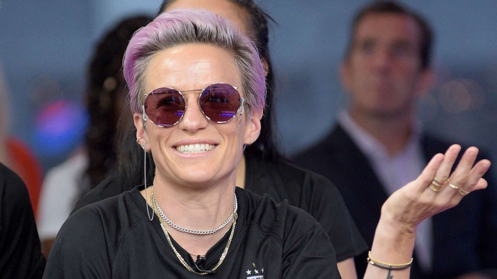 PHOTO: Megan Rapinoe the U.S. Women's National team stop by "Good Morning America," July 9, 2019, after taking home the World Cup.