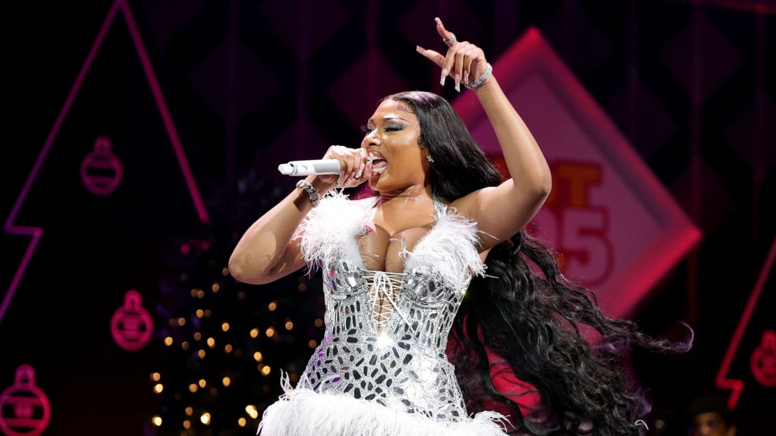 PHOTO: Megan Thee Stallion performs onstage during iHeartRadio Hot 99.5's Jingle Ball 2021 Presented by Capital One at Capital One Arena, Dec. 14, 2021, in Washington, DC.