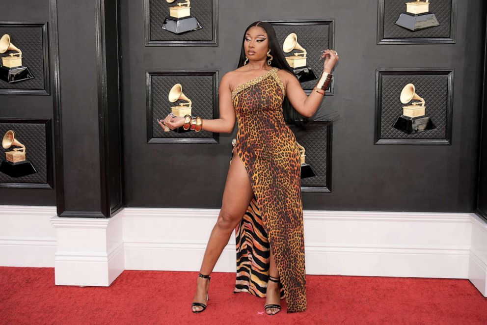 PHOTO: In this April 3, 2022, file photo, Megan Thee Stallion attends the 64th Annual GRAMMY Awards in Las Vegas.
