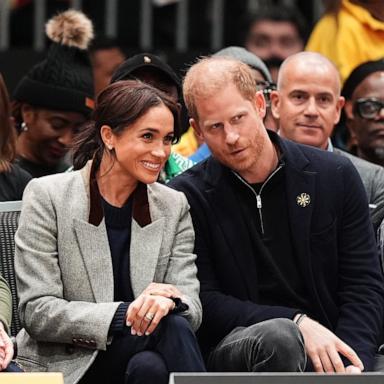 PHOTO: In this Feb. 9, 2025, file photo, the Duke and Duchess of Sussex during the USA v Nigeria wheelchair basketball in the Vancouver Convention Centre (VCC) during the 2025 Invictus Games in Vancouver, Canada.