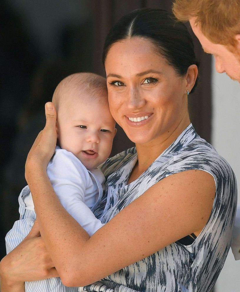 PHOTO: Meghan, Duchess of Sussex with her son Archie Mountbatten-Windsor at the Desmond & Leah Tutu Legacy Foundation during their royal tour of South Africa on Sept. 25, 2019 in Cape Town, South Africa.