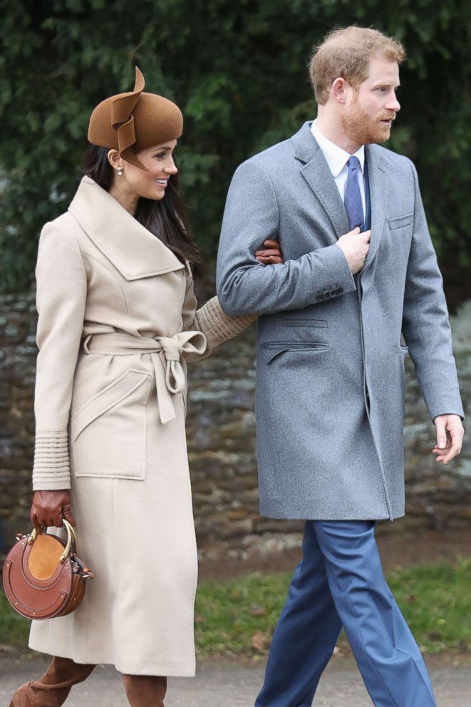 PHOTO: Meghan Markle and Prince Harry attend Christmas Day Church service at Church of St Mary Magdalene on Dec. 25, 2017 in King's Lynn, England.