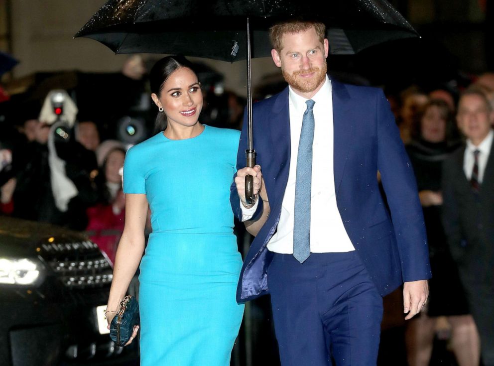 PHOTO: Meghan, Duchess of Sussex and Prince Harry, Duke of Sussex attend an event at Mansion House on March 5, 2020 in London.