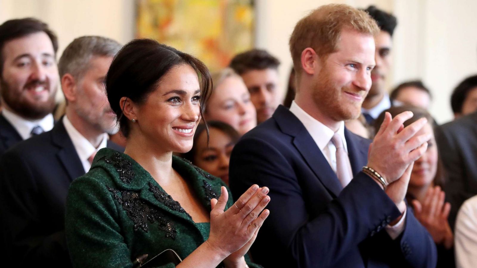 PHOTO: Meghan, Duchess of Sussex and Prince Harry, Duke of Sussex watch a musical performance as they attend a Commonwealth Day Youth Event on March 11, 2019, in London.