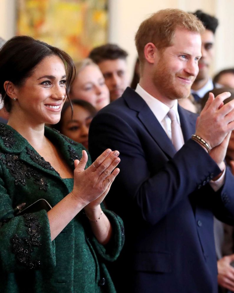 PHOTO: Meghan, Duchess of Sussex and Prince Harry, Duke of Sussex watch a musical performance as they attend a Commonwealth Day Youth Event on March 11, 2019, in London.
