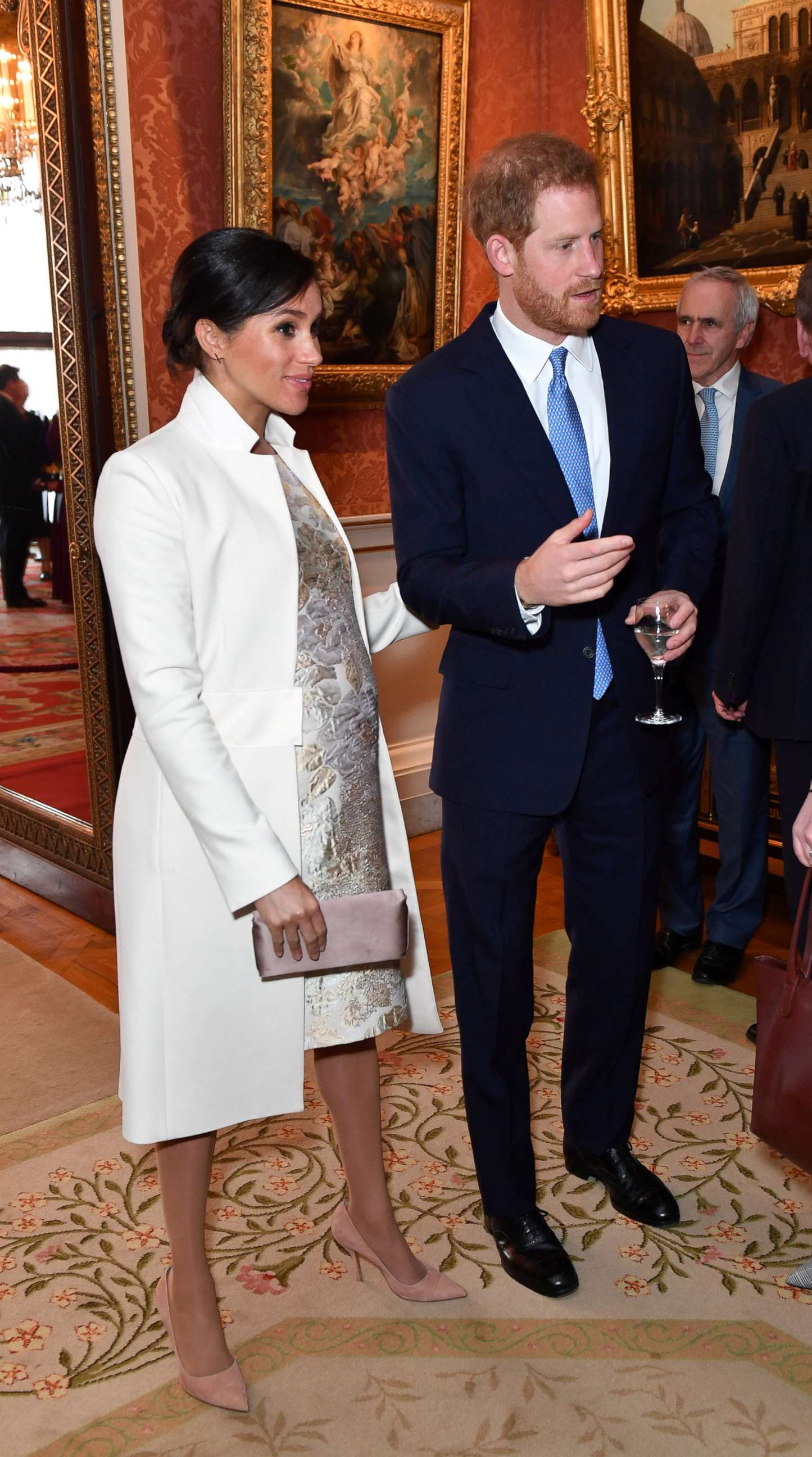 PHOTO: Britain's Meghan, Duchess of Sussex and Prince Harry the Duke of Sussex are seen at a reception to mark the fiftieth anniversary of the investiture of the Prince of Wales at Buckingham Palace in London, March 5, 2019.