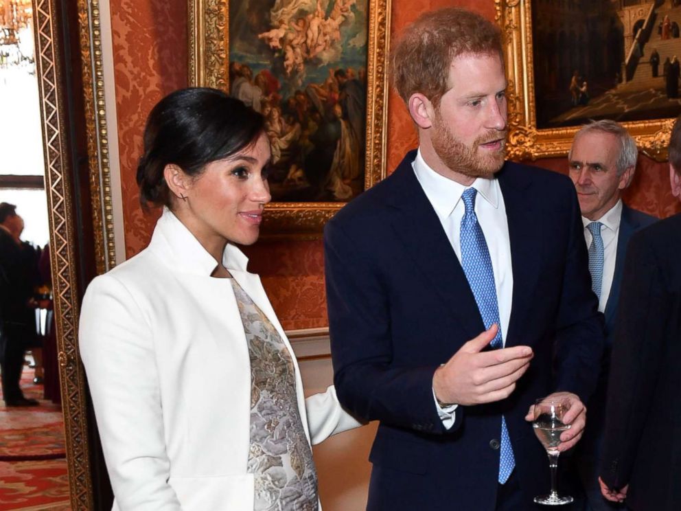 PHOTO: Britains Meghan, Duchess of Sussex and Prince Harry the Duke of Sussex are seen at a reception to mark the fiftieth anniversary of the investiture of the Prince of Wales at Buckingham Palace in London, March 5, 2019.