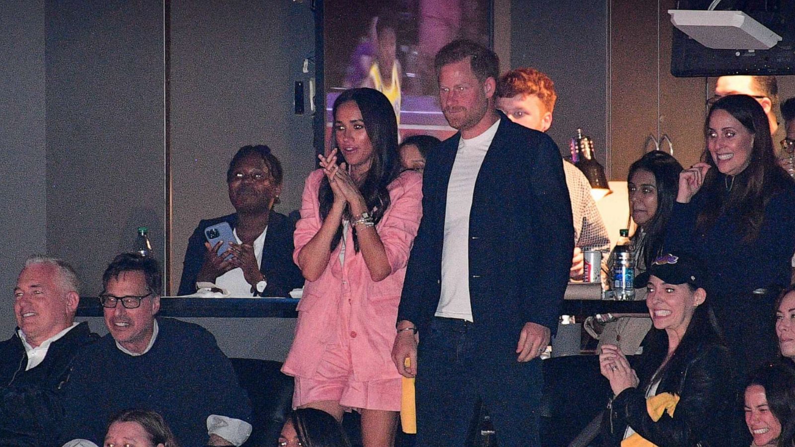 PHOTO: Meghan, Duchess of Sussex and Prince Harry, Duke of Sussex attend a basketball game between the Los Angeles Lakers and the Memphis Grizzlies at Crypto.com Arena on April 24, 2023 in Los Angeles.