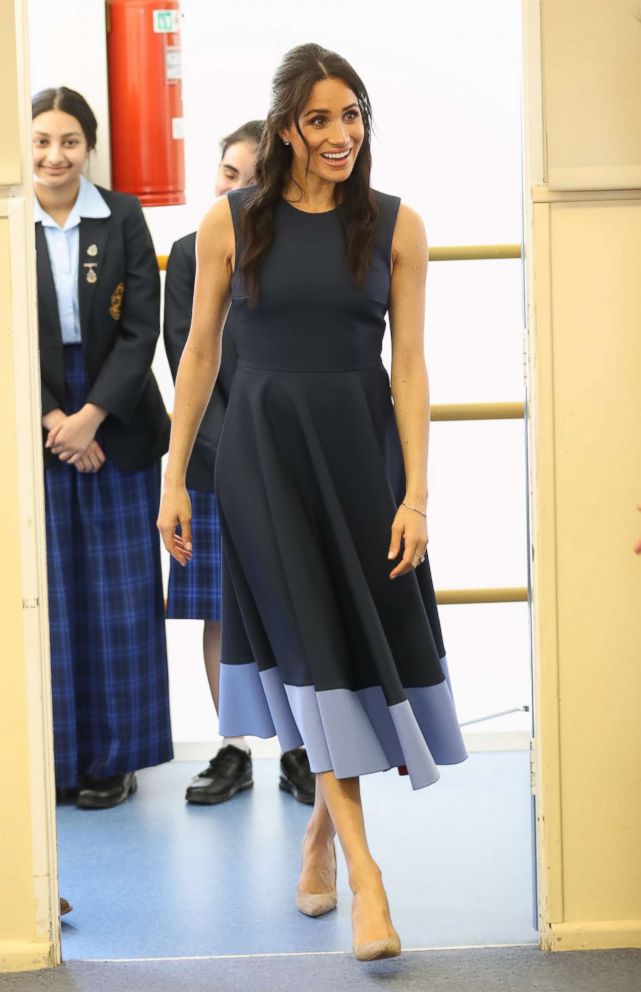 PHOTO: Meghan Markle, The Duke and Duchess of Sussex, visits Macarthur Girls High School in Sydney, Australia, Oct. 19, 2018.