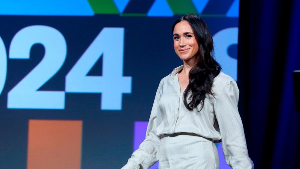 PHOTO: Meghan, The Duchess of Sussex walks onstage for the keynote "Breaking Barriers, Shaping Narratives: How Women Lead On and Off the Screen" on the first day of the South by Southwest Conference, on March 8, 2024, in Austin, Texas. 