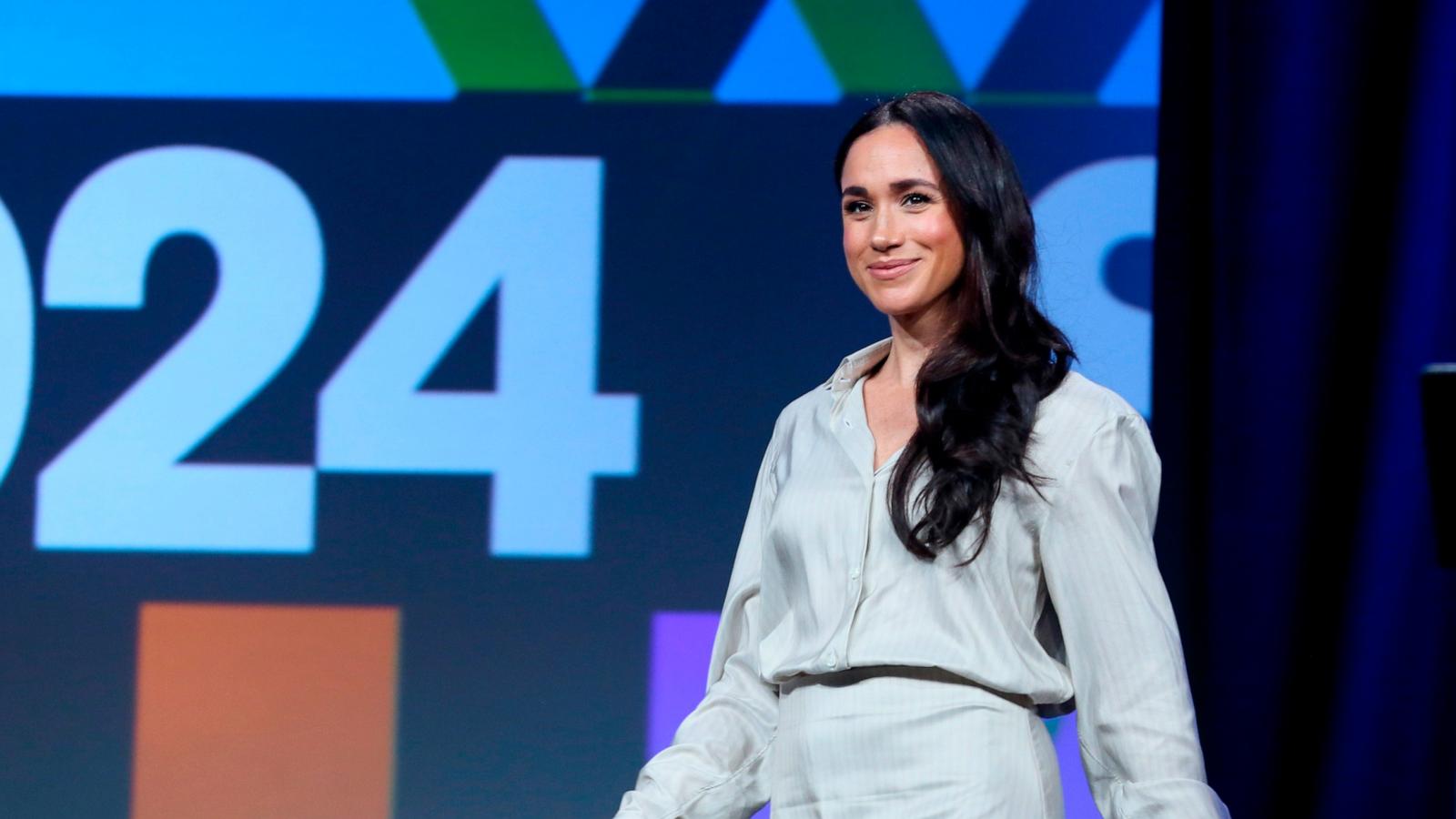 PHOTO: Meghan, The Duchess of Sussex walks onstage for the keynote "Breaking Barriers, Shaping Narratives: How Women Lead On and Off the Screen" on the first day of the South by Southwest Conference, on March 8, 2024, in Austin, Texas.