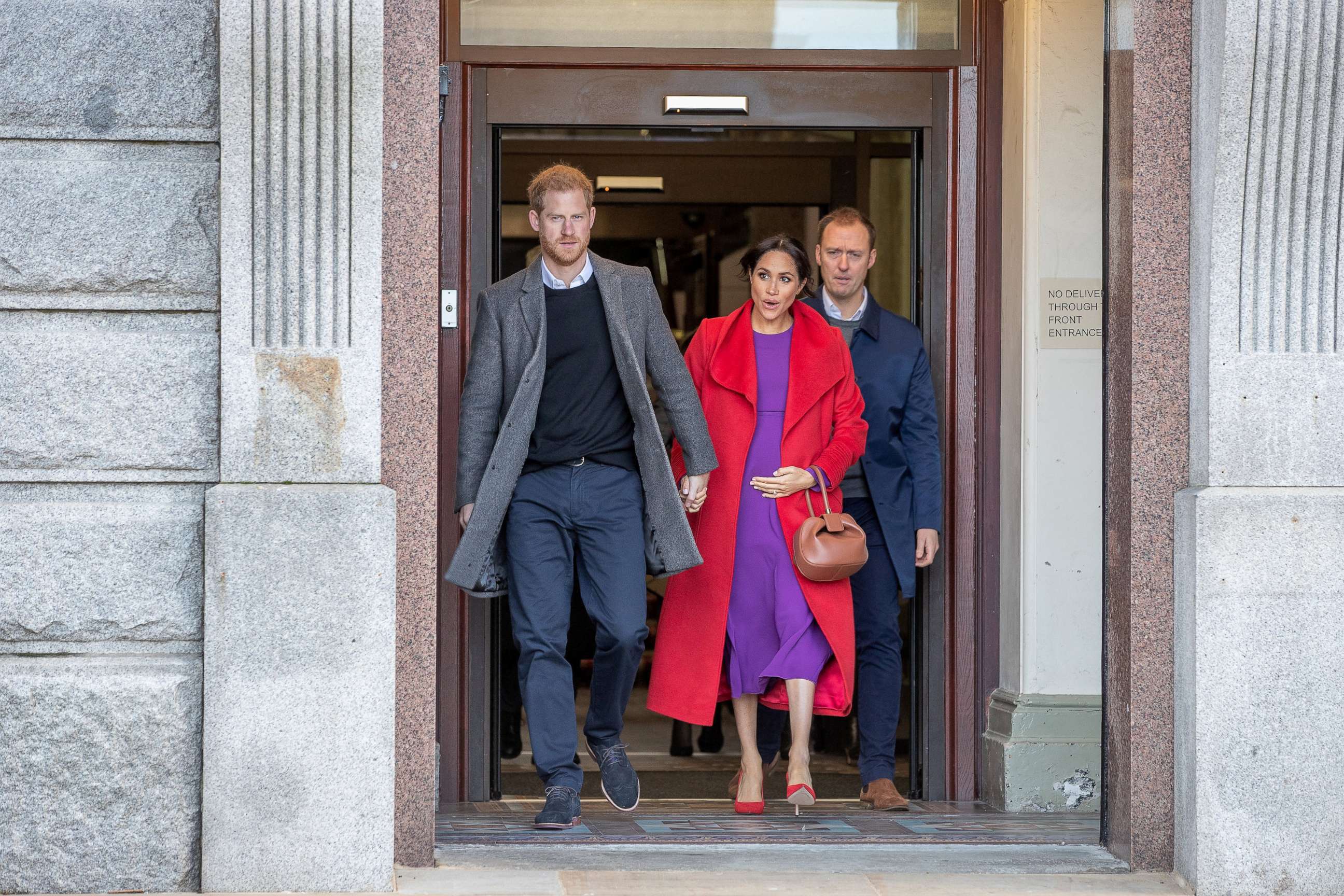 PHOTO: Britain's Prince Harry and Meghan, Duchess of Sussex visit Birkenhead, Britain Jan. 14, 2019.
