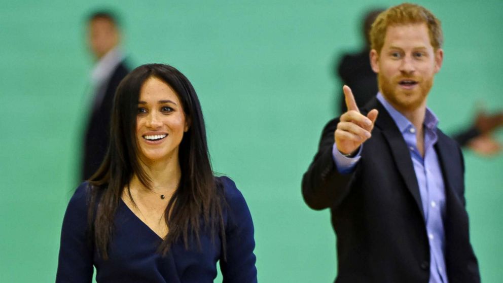 PHOTO: Meghan Markle, Duchess of Sussex and Britain's Prince Harry take part in a sports demonstration with Coach Core apprentices at Loughborough University in Loughborough, Britain, Sept. 24, 2018.