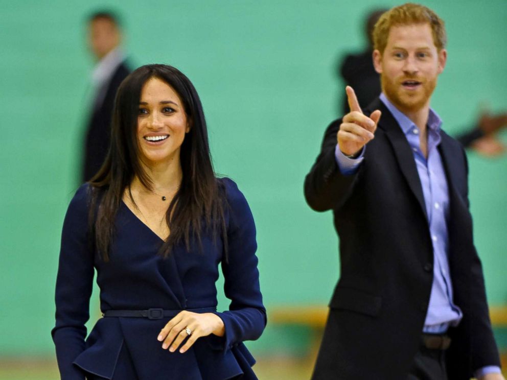 PHOTO: Meghan Markle, Duchess of Sussex and Britains Prince Harry take part in a sports demonstration with Coach Core apprentices at Loughborough University in Loughborough, Britain, Sept. 24, 2018.