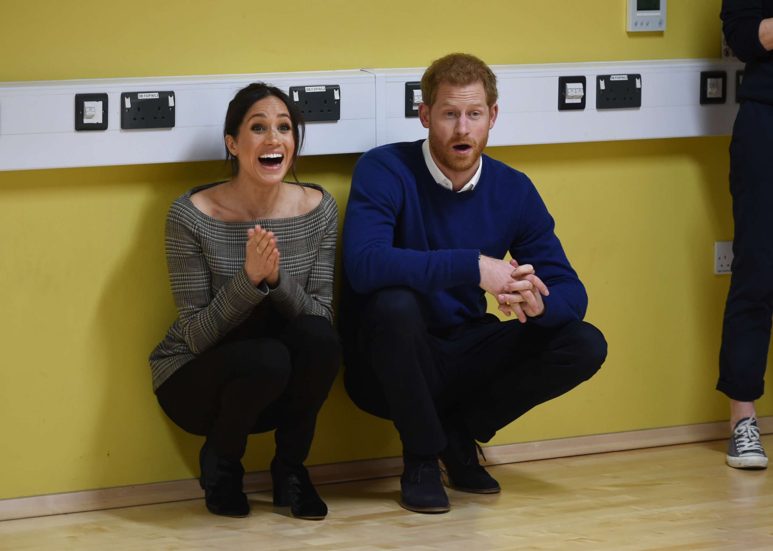 PHOTO: Prince Harry and Meghan Markle a street dance class during their visit to Star Hub, a community and leisure center in the Tremorfa area of the city, Cardiff, Wales, Jan. 18  2018.