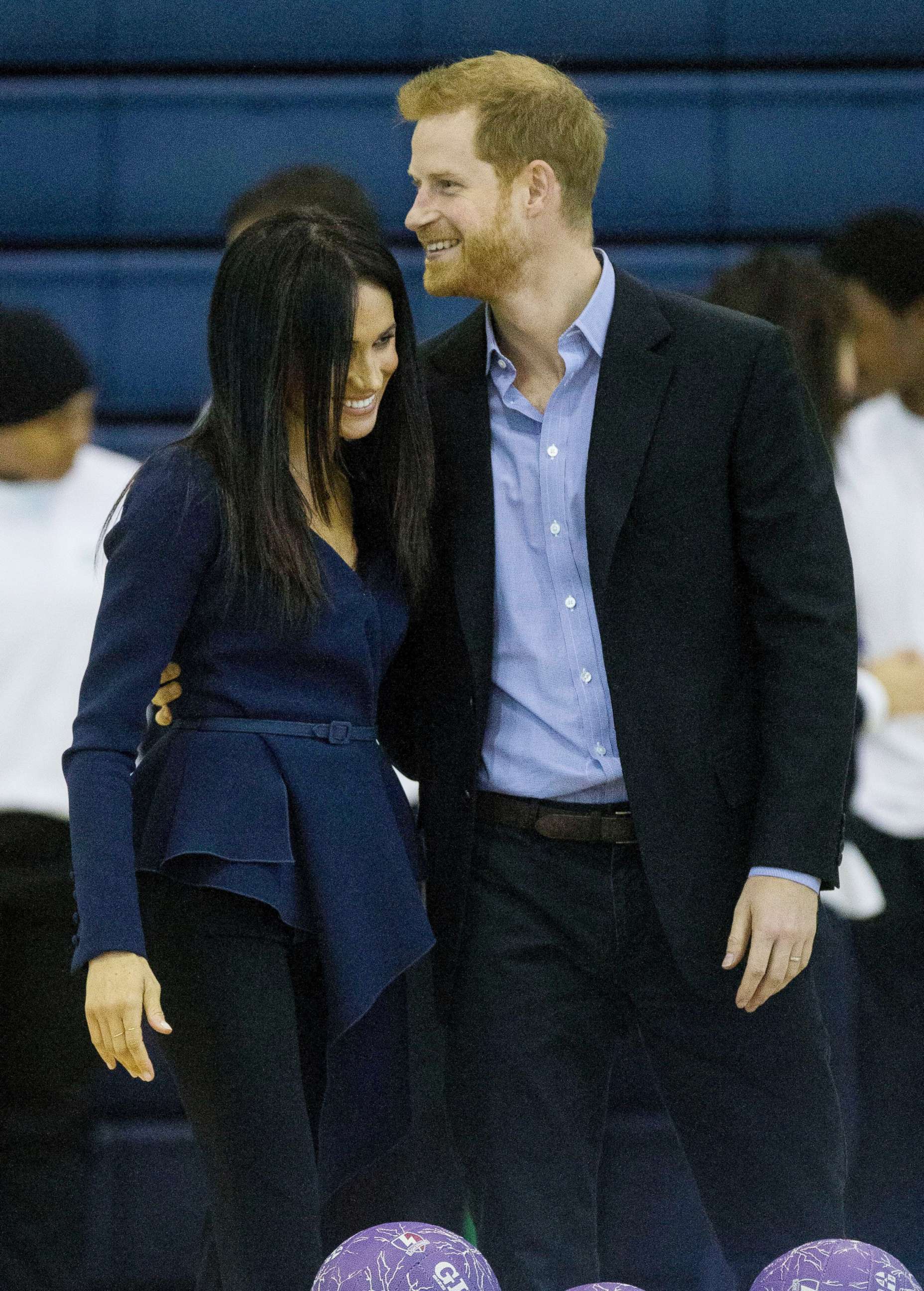 PHOTO: Meghan Markle, Duchess of Sussex joins Prince Harry during Coach Core apprentices at Loughborough University in Loughborough, Britain, Sept. 24, 2018.