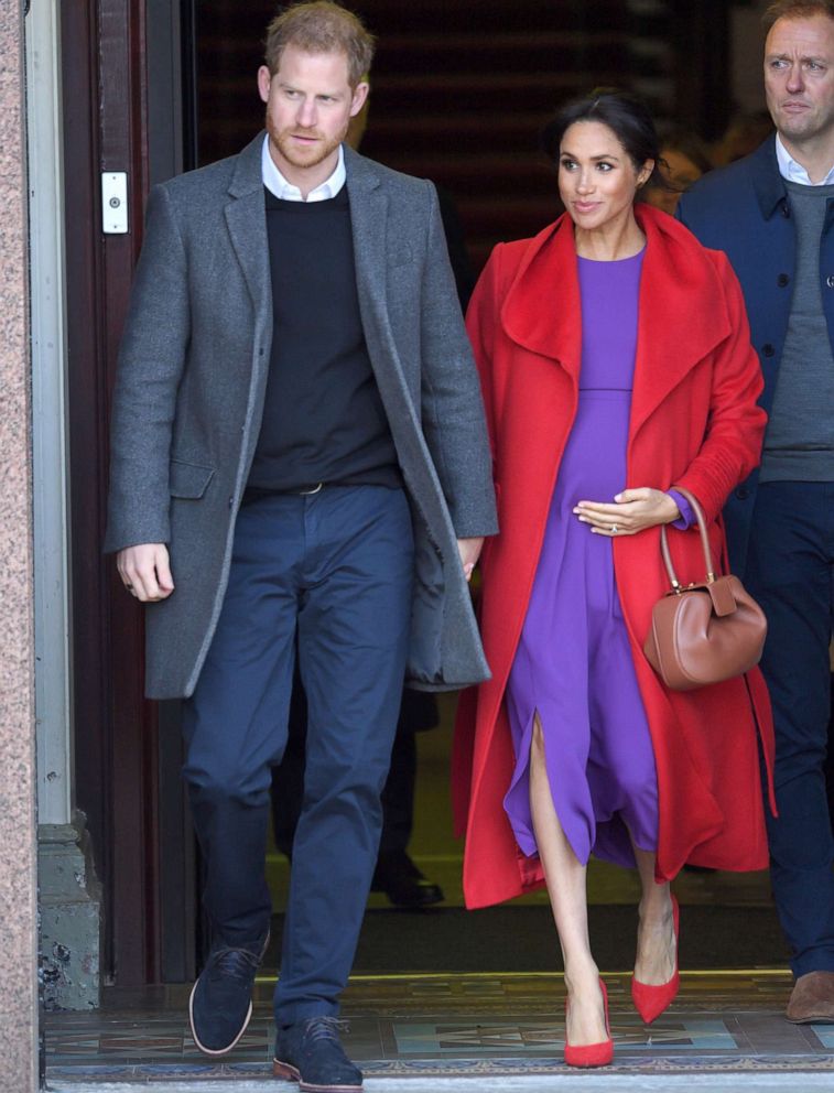 PHOTO: Prince Harry, Duke of Sussex and Meghan, Duchess of Sussex meet members of the public during a visit of Birkenhead at Hamilton Square on Jan. 14, 2019, in Birkenhead, U.K.