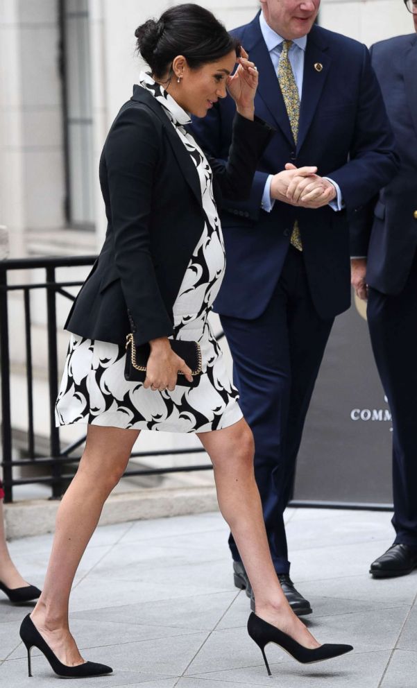 PHOTO: Meghan, the Duchess of Sussex, arrives at King's College to join a panel discussion convened by The Queen's Commonwealth Trust to mark International Women's Day in London, March 8, 2019.