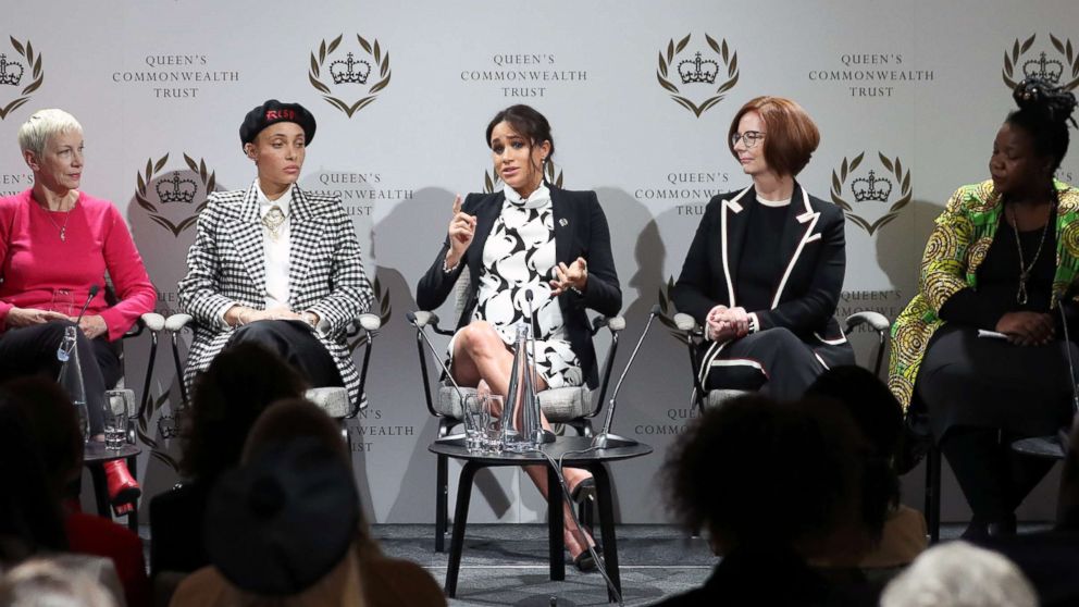 PHOTO: Britain's Meghan, Duchess of Sussex attends a panel discussion at King's College London, in London, Britain March 8, 2019.