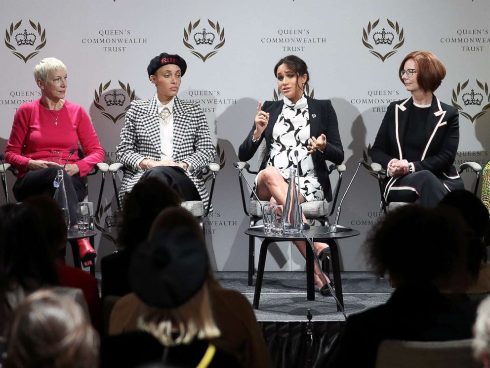 PHOTO: Britains Meghan, Duchess of Sussex attends a panel discussion at Kings College London, in London, Britain March 8, 2019.
