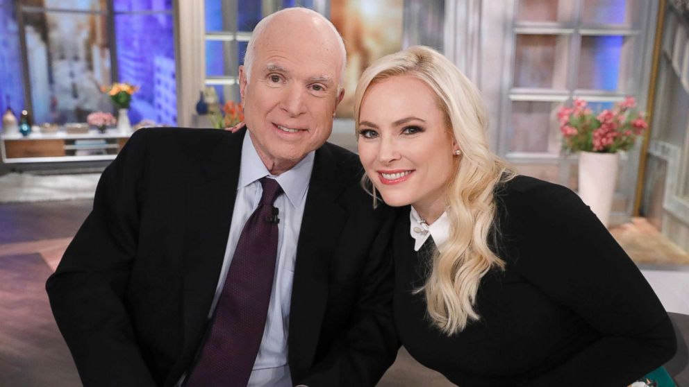 PHOTO: Senator John McCain made a special visit to "The View," Oct. 23, 2017, for his daughter Meghan McCain's birthday.