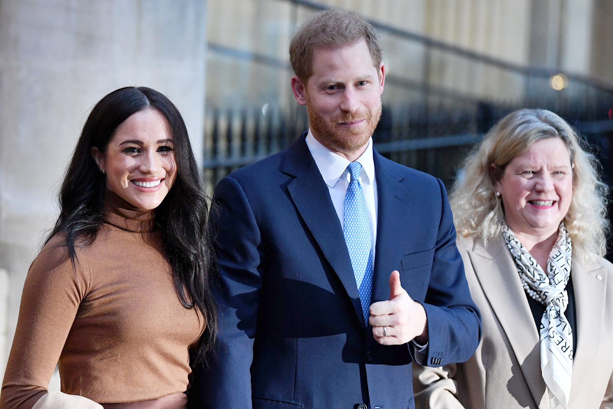 PHOTO: Meghan, Duchess of Sussex  and Prince Harry, Duke of Sussex visit Canada House in London on Jan. 7, 2020. 