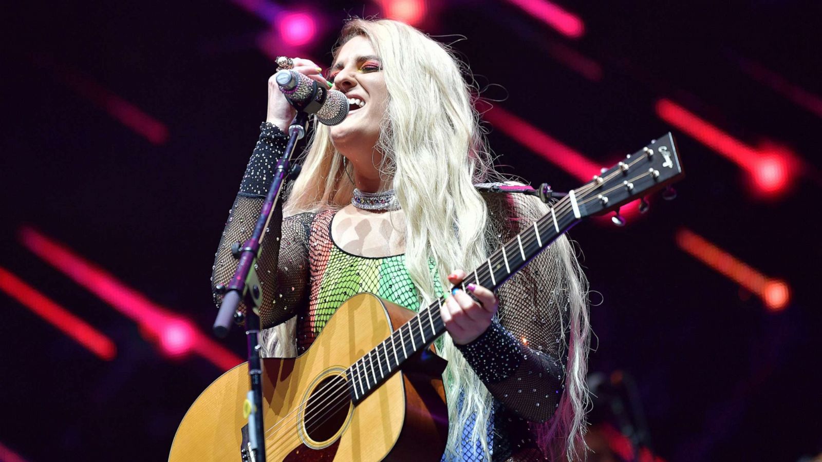 PHOTO: Meghan Trainor performs at day 2 of LA Pride 2019 on June 07, 2019, in West Hollywood, Calif.