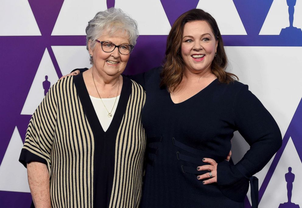 PHOTO: Sandy McCarthy, left, and Melissa McCarthy arrive at the 91st Academy Awards Nominees Luncheon, Feb. 4, 2019, at The Beverly Hilton Hotel in Beverly Hills, Calif.