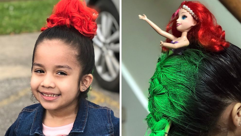 This 4-year-old's epic 'Little Mermaid' hair is something 